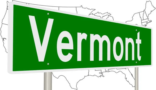 Renderizado Señal Carretera Verde Para Vermont — Foto de Stock