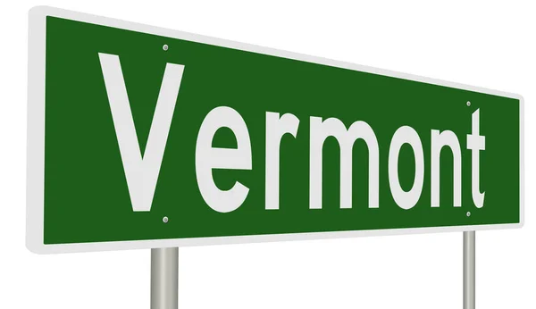 Rendered Green Highway Sign Vermont — 图库照片