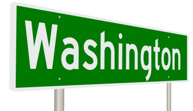 Rendered 3d highway sign