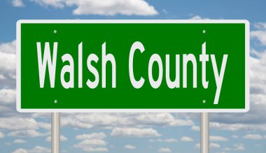 Rendered 3d highway sign