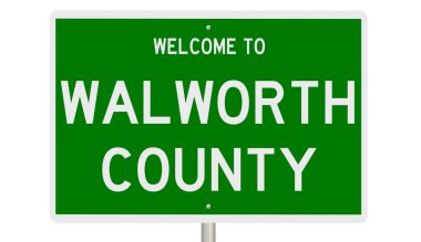 Rendered 3d highway sign