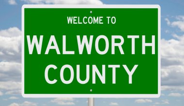 Rendered 3d highway sign