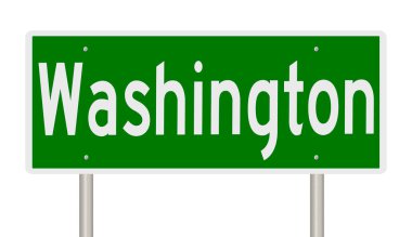 Rendered 3d highway sign