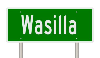 Rendered 3d highway sign