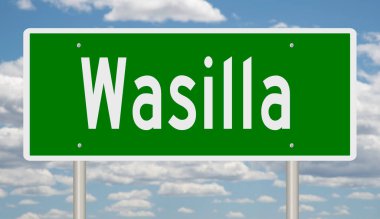 Rendered 3d highway sign