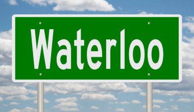 Rendered 3d highway sign