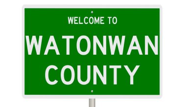 Rendered 3d highway sign