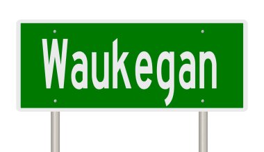 Rendered 3d highway sign