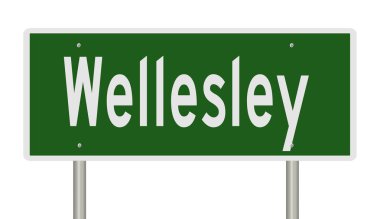 Rendered 3d highway sign