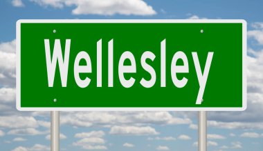 Rendered 3d highway sign