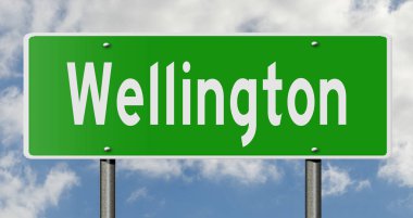 Rendered 3d highway sign