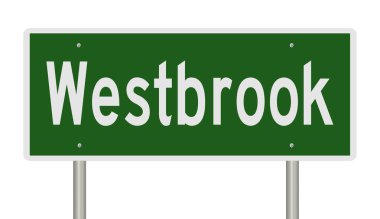 Rendered 3d highway sign