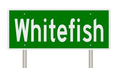 Rendered 3D green highway sign