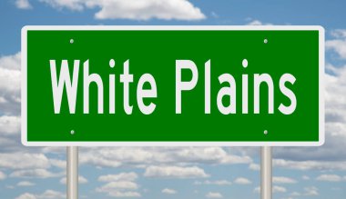 Rendered 3D green highway sign