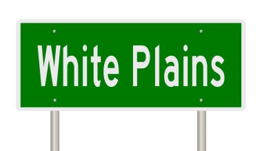 Rendered 3D green highway sign