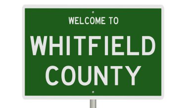 Rendered 3D green highway sign