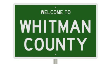 Rendered 3D green highway sign