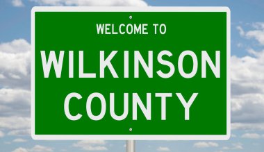 Rendered green highway sign