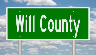 Rendered green highway sign