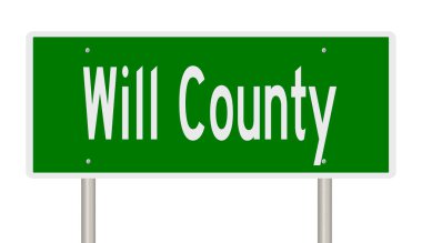 Rendered green highway sign