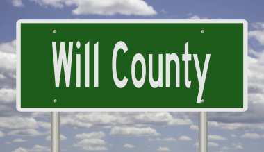 Rendered green highway sign