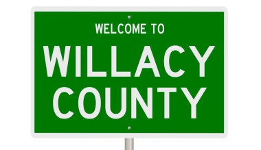 Rendered green highway sign