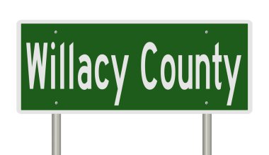 Rendered green highway sign