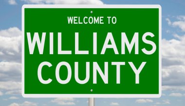 Rendered green highway sign