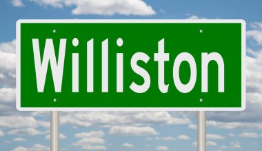 Rendered green highway sign