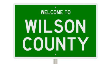 Rendered green highway sign for Wilson County