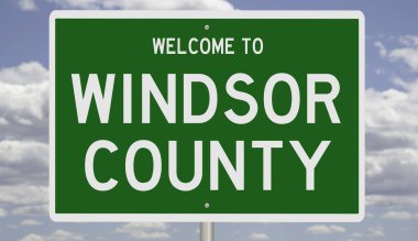 A rendered green highway sign