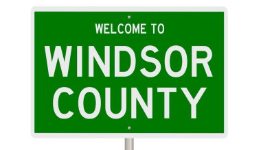 A rendered green highway sign