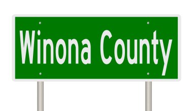 A rendered green highway sign 