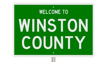 A rendered green highway sign 