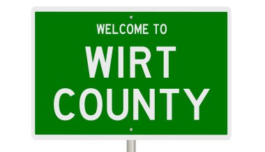 A rendered green highway sign