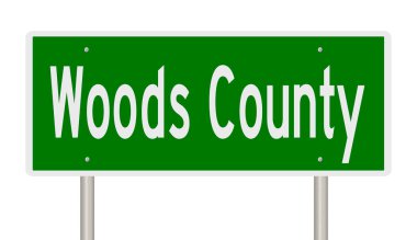 A rendered green highway sign