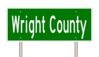 A rendered green highway sign 