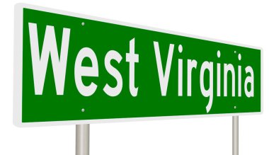 A rendered green highway sign 