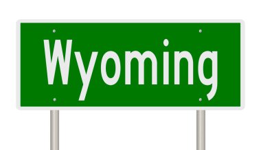 A rendered green highway sign 