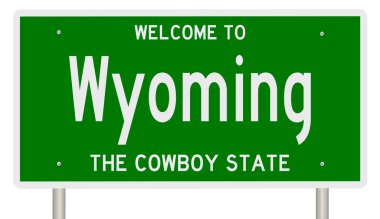 A rendered green highway sign 