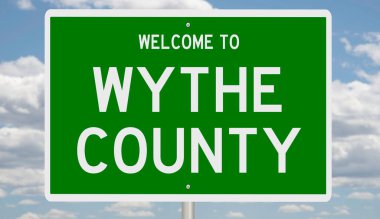 A rendered green highway sign