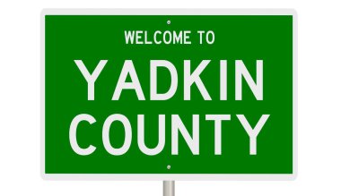 A rendered green highway sign