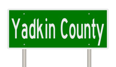 A rendered green highway sign