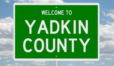 A rendered green highway sign