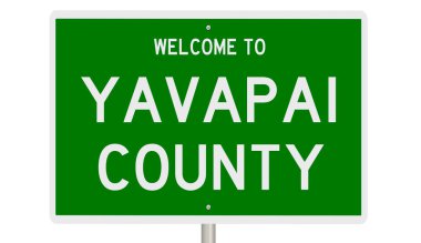 A rendered green highway sign