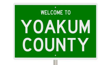 A rendered green highway sign