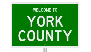 A rendered green highway sign