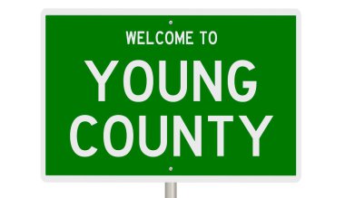 A rendered green highway sign