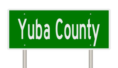 A rendered green highway sign