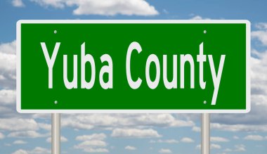 A rendered green highway sign